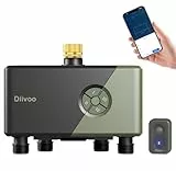 Diivoo Bewässerungscomputer 4 Ausgänge WLAN mit Messingeinlass, Smart Wasserzeitschaltuhr Garten kompatibel mit Alexa/Google Assistant, 24 Pläne, Regenverzögerung & Nebelmodus für Garten Rasen