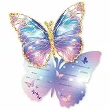 Werfunee - 12 Stück Einladungskarten Kindergeburtstag Mädchen - Schmetterlingen Einladungskarten Geburtstag - Einladung Kindergeburtstag - Geburtstagseinladungen Mädchen