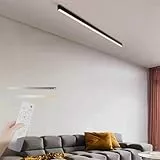 TZSMUM LED Modern Deckenbeleuchtung mit Fernbedienung Deckenlampe 2700K-6500K Dimmbar Deckenleuchte Lang Schlafzimmerlampe Wohnzimmerlampe Wohnzimmer Esszimmer Balkon Korridor Treppen (Schwarz,200cm)