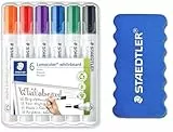 STAEDTLER Lumocolor 351 WP6 Whiteboard-Marker, Rundspitze ca. 2 mm Linienbreite, Set mit 6 Farben (6 stück (1er Pack))