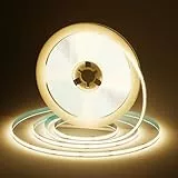 Realky COB LED Streifen 5m, 4000K Naturweiß, Dimmbar mit Fernbedienung, Selbstklebend, 24V, 36W, LED Fernseher Beleuchtung, Hell für Küche, Wohnzimmer, Treppe, Schlafzimmer