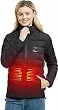 Beheizte Jacke mit Kapuze, Herren Heizjacke 14400mAh 7.4V Heated Jack für Damen, Beheizbare Jacke Elektrische, 3 Einstellbar Temperatur Elektrischer Beheizte Weste mit 5 Heizstufen