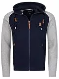 Indicode Herren Arbutus Kapuzensweatjacke | Hoodie Kapuzenpullover Pulli für Männer Navy, L