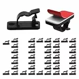 QESSUVNC 100 Stück Kabelhalter, Nylon R-Typ Kabelbefestigung, Kabelclips mit 100 Stück Schrauben für Außen Licht Klammern, Indoor Wand Kabelbefestigung für hängende Lichterkette (Schwarz MAX 3/8 Zoll)
