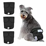 Nobleza 3X Waschbare Hunde Windeln für läufige Hündinnen, Wiederverwendbare Hygienische Slips, Hochsaugfähige Haustierwindeln(S Taille 27-32.5cm, 3 Stück, Schwarz)
