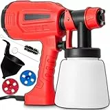 Retoo Farbsprühsystem Lackierpistole, Elektrisch 400W, Farbsprühpistole Behälter 1200 ml, Farbspritzgerät Förderleistung 800 ml/min, Farbsprühgerät ideal für Möbel, Zäune Wände Schränke Decken DIY