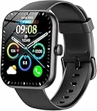 Smartwatch Herren Damen, 1,96' HD Fitnessuhr Damen mit Telefonfunktion, Fitness Tracker mit Herzfrequenz Schlafmonitor Schrittzähler,Wasserdicht Smart Watch 110+ Sportmodi, Sportuhr für Android iOS