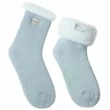 JARSEEN 2 Paar Damen Thermosocken Kuschelsocken Winter Warme Dicke Süß Haussocken Mit Vollplüsch und Wolle (2 Minze, EU 36-42)