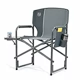 TIMBER RIDGE Campingstuhl Faltbar Aluminium Ultraleicht 3,3kg Regiestuhl klappbar 180kg mit Seitentisch Angelstuhl mit Seitentasche Getränkehalter tragbar für Camping Angeln Strand Picknick Festival