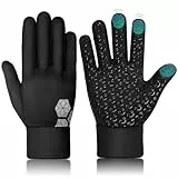 AOTOW Kinder Handschuhe Winter Thermo Laufhandschuhe - Touchscreen Fahrradhandschuhe Warme Fahrrad Handschuh Warm Winddichte Kinderhandschuhe Sport Gloves für 4-12 Jahre Kind Jung Mädch
