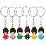STOBOK 6 Stück Kimono Puppenschlüsselanhänger Japanischer Stil Key Decor Karikatur-Schlüsselanhänger Für Schultasche Handtasche Brieftasche Und Schlüssel 9.00 X 2.00 X 1.50 Cm