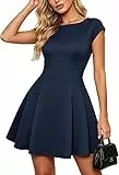 Belle Poque Damen Rundhalsausschnitt Kurze Ärmel Kleid Sommer Hoher Taille A-Linien Freizeitkleid Hochzeits Cocktailkleid