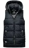 MARIKOO Damen Weste Steppweste gesteppt Frühjahr Übergangsweste B898 [B898-Zarin-Navy-Gr.L]