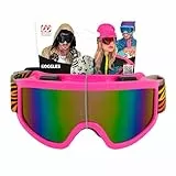 W WIDMANN MILANO Party Fashion - Skibrille/Snowboard Brille, Accessoire für 80er Jahre Faschingskostüme, Apres Ski Mottoparty