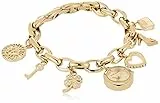 Anne Klein Damen-Armbanduhr mit Premium-Kristallakzent und goldfarbenem Charm, 10/7604CHRM
