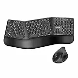 Ergonomisches Funk-Tastatur-Maus-Set mit geteilter Tastatur (mit 13 Multimedia Keys)