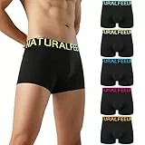 Natural Feelings Boxershorts Herren Baumwolle Unterhosen Männer Unterwäsche 5er, XL