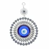 NULYLU Hängende Wanddeko mit Blauem Türkischem Auge aus Legierung und Azurstein Einzigartige Vintage Teufelsauge Dekoration für Zuhause und Fotografie