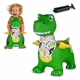JAMARA 466007 Hüpftier Dino mit Flügel HoppyDoo - Spielzeug für Kinder, Hüpfspielzeug Baby Indoor/Outdoor, Geschenk für Kids, Gartenspielzeug, Pflegeleicht, BPA frei, mit Pumpe