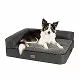 JAMAXX Premium 4-in-1 Hunde-Sofa Orthopädisches Hundebett mit Memory Visco Schaumstoff, abnehmbare Polster, Extra-Dicke Polsterung, Wechsel-Bezug, Waschbar, PDB3015 (M) 80x60 ECO anthrazit grau