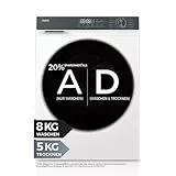 Haier Waschtrockner 8/5 kg (Waschen/Trocknen) I G3 Serie I A -20% (Waschen), 1.400 U/Min., leiser Inverter-Motor, Automatik- und Expressprogramm, Aquastop, Hygiene-Technologien I HWD80-BP14637T