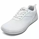 ASHION Unisex Barfußschuhe Damen Herren Barfussschuhe Breite Schuhe Walkingschuhe Traillaufschuhe Straßenlaufschuhe,A Weiß 41 EU