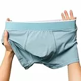 Herren Solid Trunk Boxershorts, atmungsaktiv, mittlere Taille, Unterwäsche mit Ausbuchtungstasche, Hellblau
