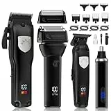 Suttik 4 in 1 Haarschneider Set Männer Haar Trimmer Bart Trimmer Nase Ohr Trimmer Professionelle elektrische Rasierapparat Rasierer Wiederaufladbare Barbier-Kit