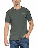 baleaf UV Schutz Shirt Rashguard Herren Kurzarm UPF 50+ T-Shirt Laufshirt Schwimmshirt Funktionsshirt Atmungsaktiv Schnelltrocknend Sonnenschutz für Outdoor Schwimmen Angeln Radfahren Dunkelgrau L