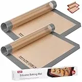 Backunterlagen, Sopito 2 Stück Silikon Backmatte 41.9x29.5cm Antihaft Silikonmatte Backen Wiederverwendbar Teigmatte Backunterlage für Kekse Backen Zubehör, Teig Ausrollen und Tischset