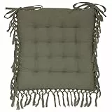 ATMOSPHERA CREATEUR D'INTERIEUR Easydistri Stuhlkissen mit Fransen, 40 x 40 cm, Khaki, 4 Stück
