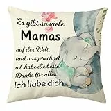 enithElite Geschenke Für Mama,Muttertagsgeschenk,Geburtstagsgeschenk Für Mama,Kissenhülle 45x45cm,Lustige Kissenhülle,Danke Mama Geschenk,issenbezüge Set Kissen Fall für Sofa Schlafzimmer,Kissenbezug