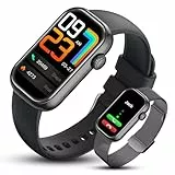 LIGE Smartwatch Herren/Damen, 1.47” HD Display Sportuhr Herren mit Telefonfunktion, Fitnessuhr 24/7 Herzfrequenz/Schlafmonitor/IP68/Kompass für Android iOS Schwarz