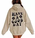 YUTILA Damen Hoodie Rückendruck Letter Print Oversize Sweatshirt mit Kapuze Hoodie Pullover Y2K E-Girl Pullover Oversize Vintage Kapuzenpullover Harajuku Streetwear