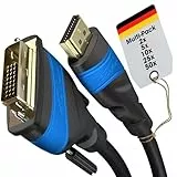 KabelDirekt – HDMI DVI Adapter Kabel – 5X 2m – in Deutschland entwickelt (bi-direktionales DVI-D 24+1/HDMI Monitor Kabel, HDMI-Gerät an DVI-Monitor anschließen oder umgekehrt, 1080p, schwarz)