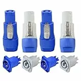 2 Set Eingang und Ausgang Powercon für Neutrik Nac3fca Connector Einbaubuchse 3 Polig, Stecker Set Verbinder kompatibel Neutrik Adapter