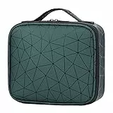 Kosmetiktasche Make-Up Taschen Reise Professional Schminktasche Tragbare Artist Box Organizer Wasserdicht Kulturbeutel mit Bürstenschlitze und Verstellbaren Trennwänden, Grün