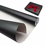 Schwarze, matte Geschenkpapierrolle, 43 cm x 12 m, einfarbig, Perlglanzpapier, perfekt für Geburtstag, Hochzeit, Party, Weihnachten, Festival-Geschenkdekorationen