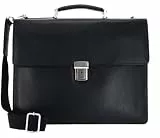 Leonhard Heyden Leder Aktentasche Businesstasche mit Laptopfach Berlin Aktenmappe 2 Fächer 7342 Schwarz