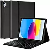 aMZCaSE Tastatur Hülle für iPad A16 10/11th Generation Case mit Tastatur 11/10.9 Zoll(2025/2022) mit Abnehmbarer kabelloser Bluetooth-Tastaturhülle mit Stifthalter für 10.9/11inch(Schwarz)