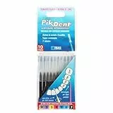 Pikdent-Interdentalbürsten - Langlebiger beschichteter Stahlkern und Tynex-Borsten - 7. Größe: Schwarz - 1,2 mm, kegelförmig - 10 Zahnbürsten