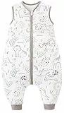 Chilsuessy Baby Schlafsack mit Füße 2.5 Tog Ganzjahres (CPC-Zertifizierung) Schlafsäcke ohne Ärmeln Babyschlafsack mit Beinen für Säugling Kinder, Happy Zoo, 80cm/Baby Höhe 90-100cm