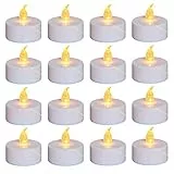 Nancia batteriebetriebene flammenlose Teelichter, realistisch hell flackernde elektrische Kerzenlampe im 24er-Pack, langlebige 100 Stunden warme gelbe Glühbirne, geeignet für Festival, Party, Heimdeko