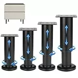 Aoyfuwell 4 STK Möbelfüße Verstellbar Schwarz, 12-18 cm Höhenverstellbare Füße für Möbelfüße Füsse für Schrankfüsse Sofafüße Stellfüße Schrankbeine Couchfüße Bettbeine Bettfüße Kommoden Sofa Füße