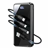 Power Bank, 30% Größere Kapazität 26800mAh Powerbank mit 3-in-1 Kabel, LED Display, Schnellladen USB-C, Reise-Essential Externer HandyAkkus für iPhone 17/16/15, Samsung S26/S25/S22, Xiaomi, iPad