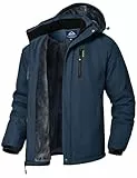 donhobo Herren Wanderjacke Wasserdicht Fleece Jacket Winter Warme Softshelljacke Outdoorjacke Übergangsjacke Funktionsjacke, Denim Blau, L