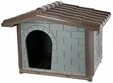 Kerbl Pet Hundehütte Levin Eco, graugrün/braun, 99x70x75 cm, Hundehöhle, recycelter Kunststoff, Hunde