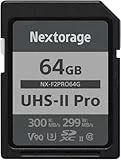 Nextorage SD Karte 64GB UHS-II SDXC, japanische speicherkarte datenspeicher SD Card, Kamera Zubehör für Nikon/Canon/Sony/Fujifilm/Nintendo Switch, F2PRO NX-F2PRO64G