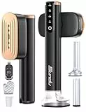 Sundu Dampfglätter, Steamer mit 2 Wassertanks (180 ml und 100 ml), 15S Schnelles Aufheizen, 24 g/min Starke Dampfleistung, Reisebügeleisen mit Touch-Steuerung, LED Display, Steam Iron Schwarz