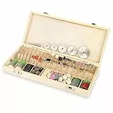242 Teiliges Elektrisches Schleifzubehör, Multifunktionswerkzeug Zubehör Set Rotary Werkzeug Zubehör Kit Mit Aufbewahrungsbox Aus Holz, Für Schneiden Schleifen Polieren Bohren DIY Gravur